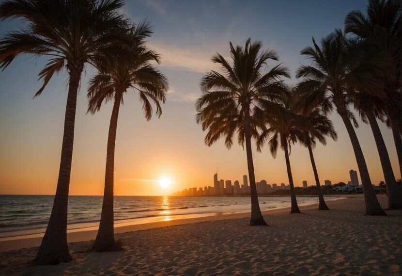 florida-beach-with-palm-trees-at-night